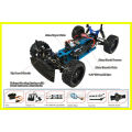 Modèle de voitures populaires de rc, voiture brushless rc échelle 1/16ème, métal voiture rc de rallye